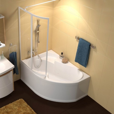 Akrilinė asimetriška vonia Ravak Rosa I, 150x105 cm, kairinė