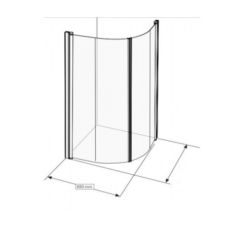 Lenkta dušo dienelė Ifo Space 2000, 90 cm, skaidrus stiklas