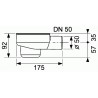 Standartinis TECEdrainline sifonas, DN 50 horizontalus, pralaidumas - 0.8 l/s