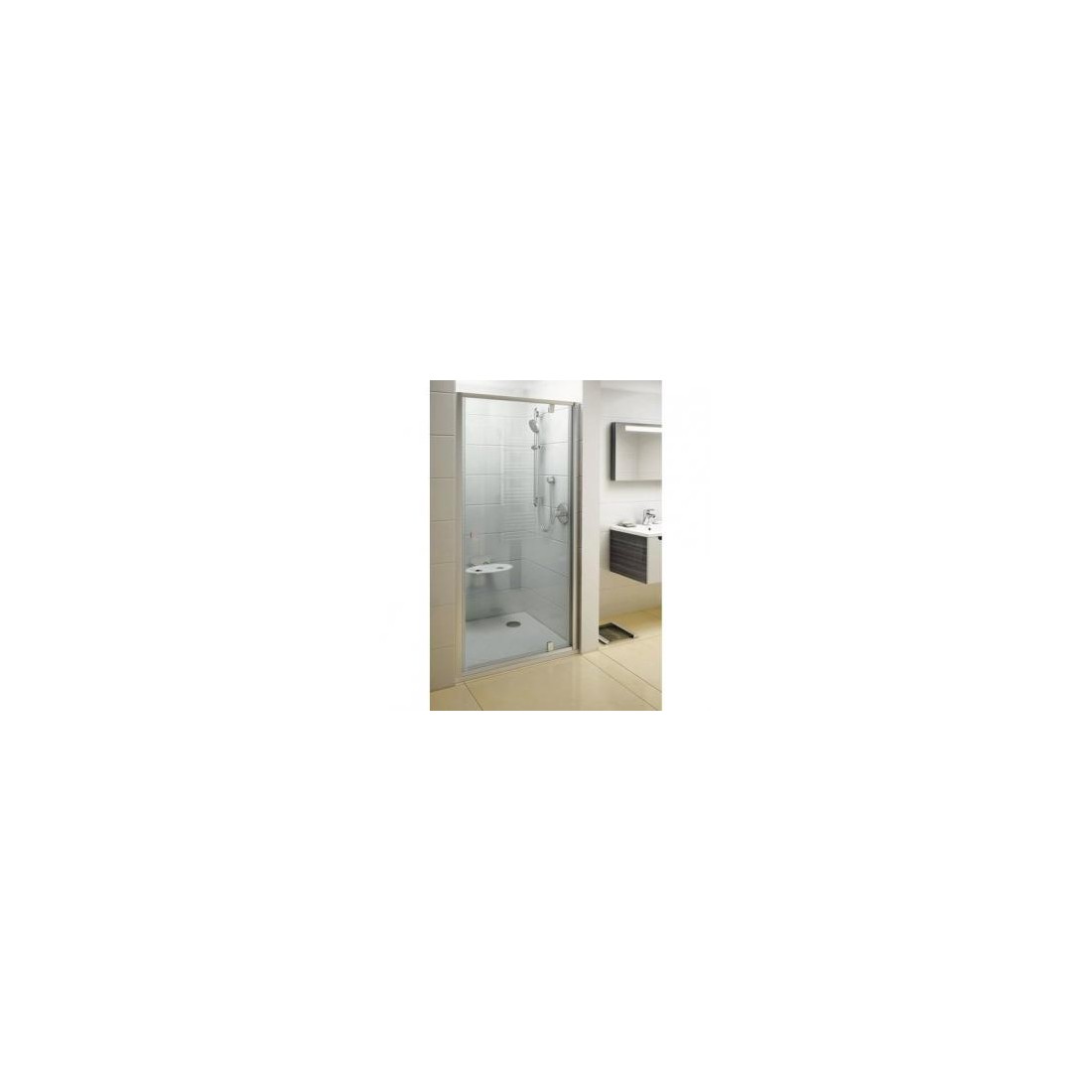 Dušo durys varstomos PDOP1-90, Satin + Transparent