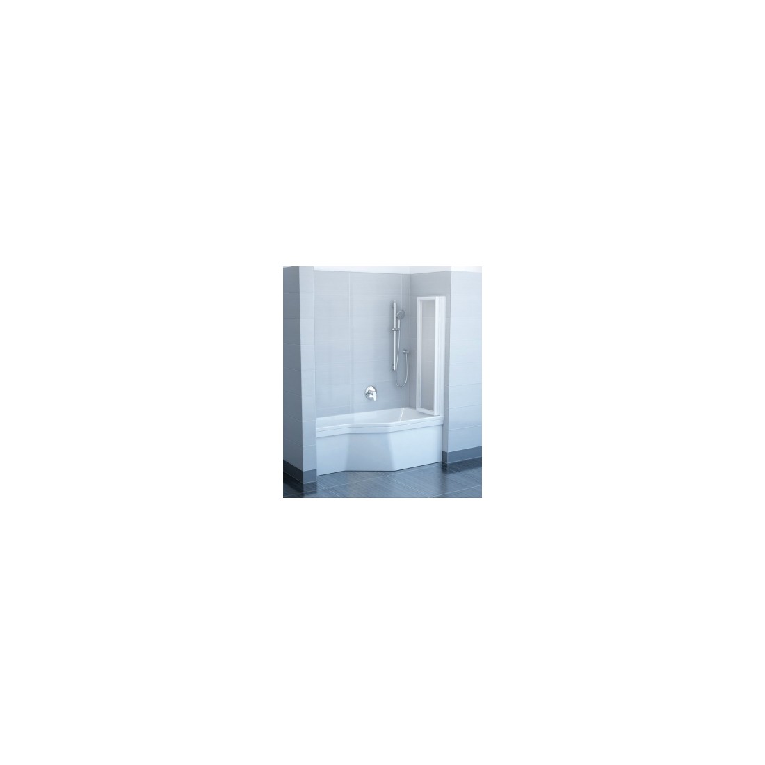 Vonios sienelė RAVAK VS3 130 balta + stiklas Grape