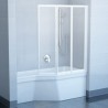 Vonios sienelė  RAVAK VS3 130 balta + stiklas Transparent