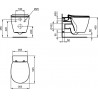 WC pakabinamas Ideal Standard Connect, Aquablade, su paslėptais tvirtinimais