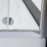 Vonios sienelė LLV2 150/150 cm, su stumdomom durim, prof. blizgus, stikl. skaidrus