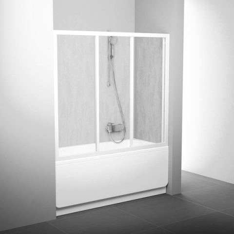 Stumdomos vonios durys Ravak, AVDP3-120, balta+plastikas Rain