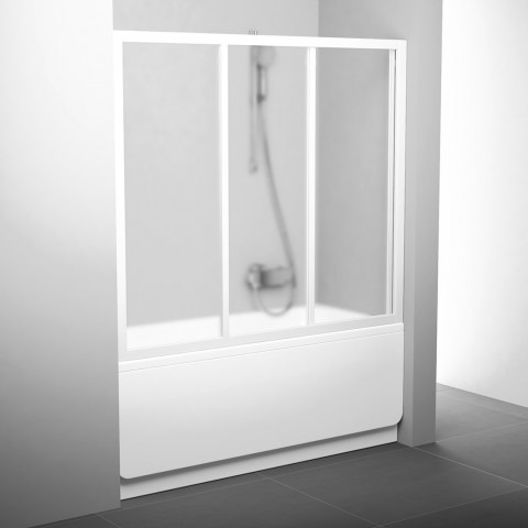 Stumdomos vonios durys Ravak, AVDP3-120, balta+stiklas Grape