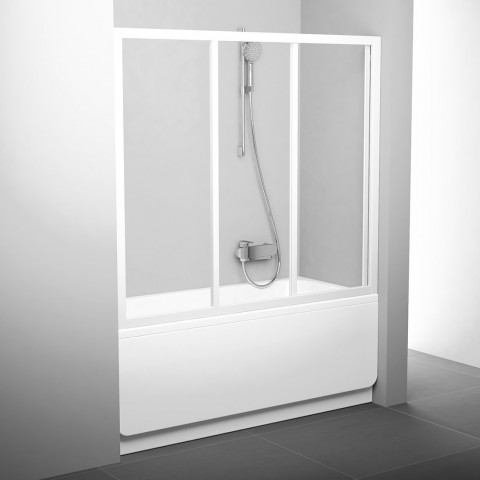 Stumdomos vonios durys Ravak, AVDP3-170, balta+stiklas Transparent