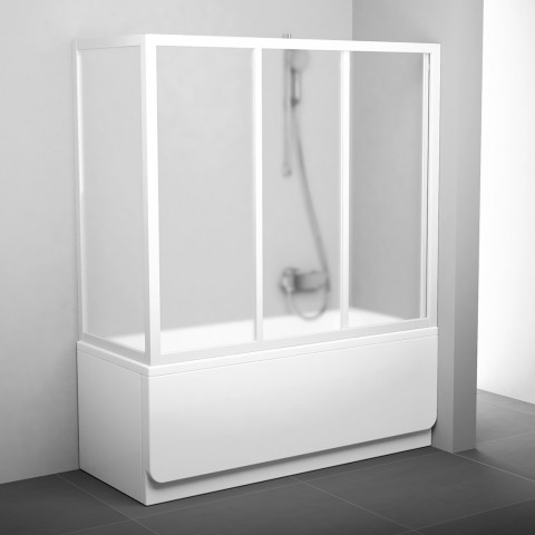 Stacionari vonios sienelė Ravak, APSV-80, balta+stiklas Grape