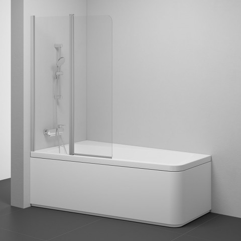 Varstoma vonios sienelė Ravak 10°, 10CVS2-100 L satinas+stiklas Transparent