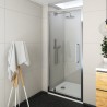 Atveriamos dušo durys ECD01N/1000, skaidrus stiklas, brillant profilis