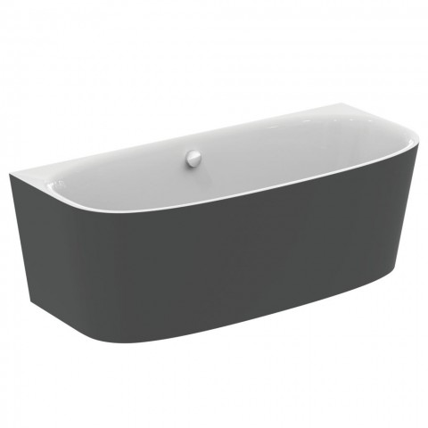 Ideal Standard DEA prie vienos sienos statoma akrilinė vonia, 180 cm X 80 cm, balta matinė/juoda matinė