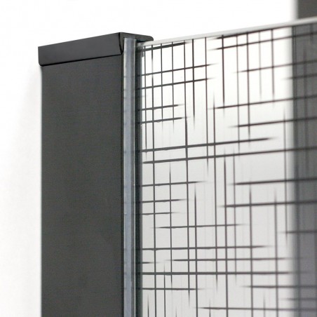 Dušo sienutė CALIDA 120 cm skaidrus stiklas, juodas profilis