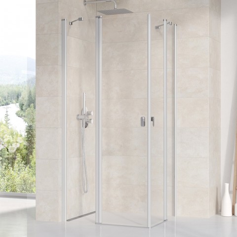 Stačiakampės dušo kabinos sienelė Ravak Chrome, CRV2-90, satinas+stiklas Transparent