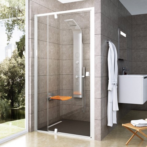 Varstomos dušo durys Ravak Pivot, PDOP2-100, balta/balta+stiklas Transparent