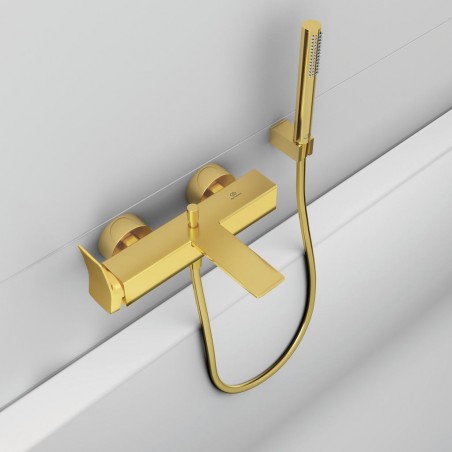 Vonios maišytuvas Ideal Standard Conca, su dušo komplektu, Brushed Gold