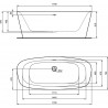 Laisvai statoma akrilinė vonia Ideal Standard Dea Duo 170x75cm, su click-clack vožtuvu, vidus baltas/išorė matinė juoda