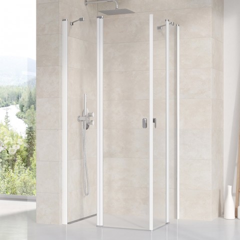 Stačiakampės dušo kabinos sienelė Ravak Chrome, CRV2-100, balta+stiklas Transparent