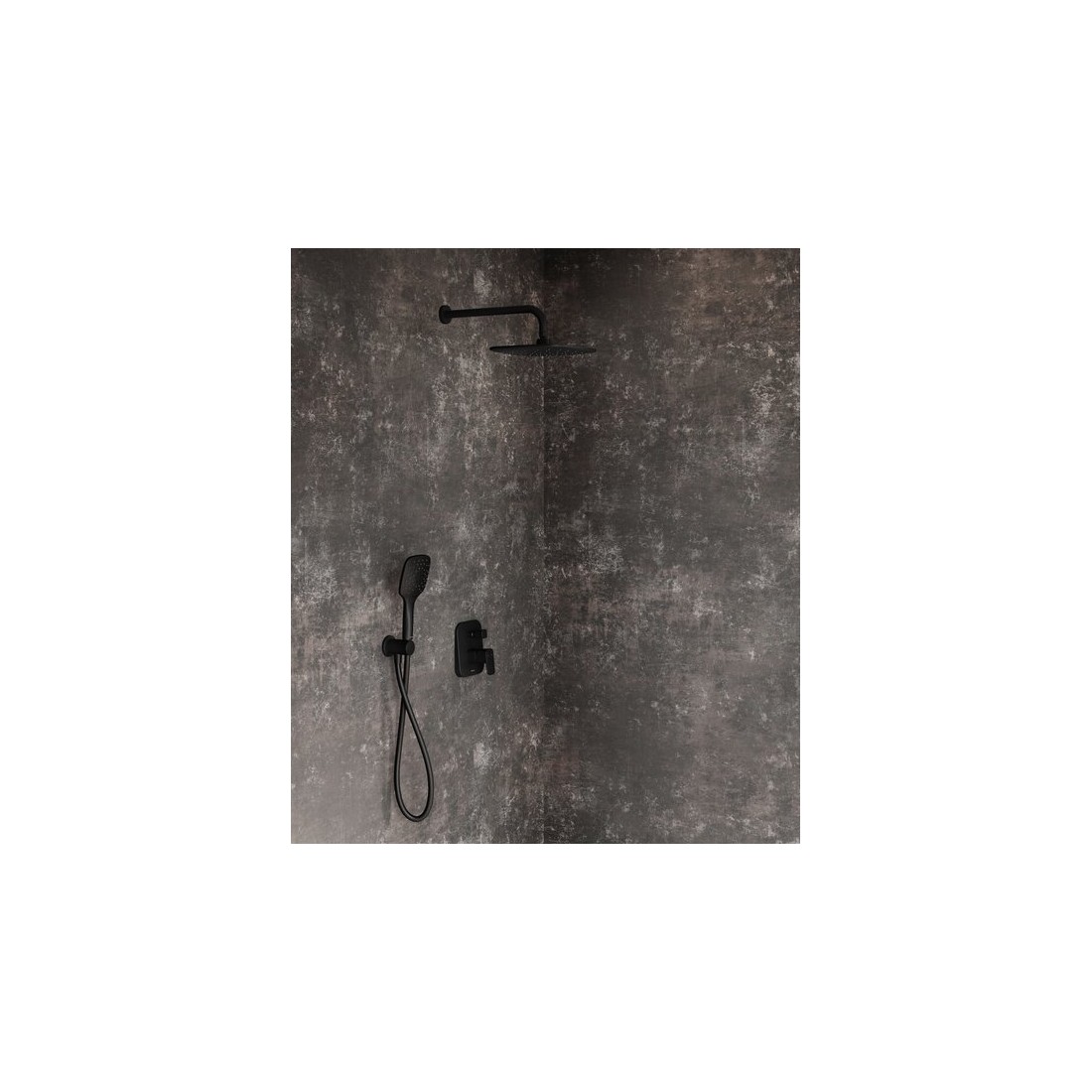 Stacionarios dušo galvos laikiklis Ravak, iš sienos, 30 cm, juodas