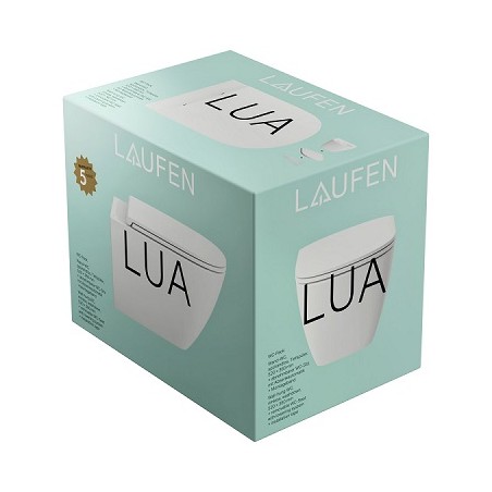 Pakabinamas unitazas Laufen LUA ADVANCED Rimless Pack su SLIM Softclose dangčiu (891083), baltas