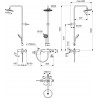 Ideal Standard Cerafine O vonios ir dušo sistema su apvalia Ø200 mm dušo galva, rankinis dušas 100 mm, juoda matinė